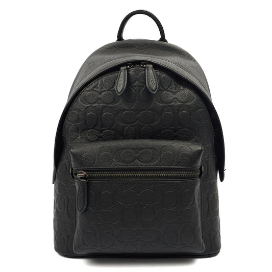 Coach Backpack Parker Backpack in Black, Leather — Front View