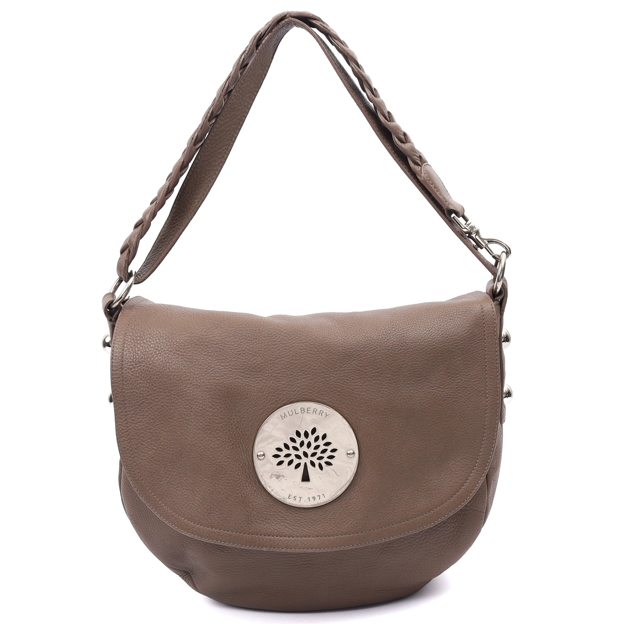 Mulberry Cross Body Daria Satchel in Clay, Calfskin Leather — Front View