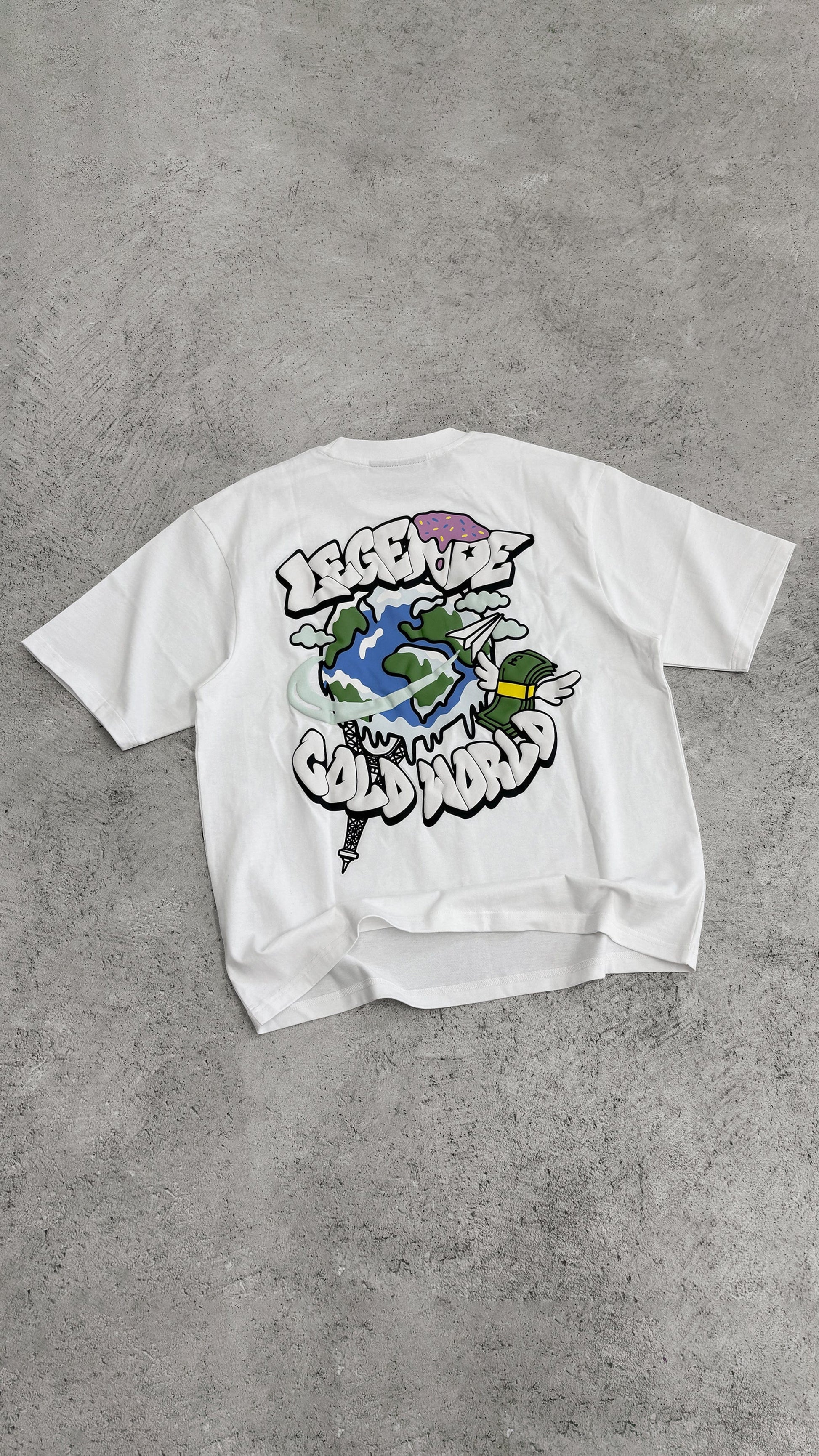 Legende Paris COLD WORLD T-SHIRT - WHITE — XS — Lifestyle View