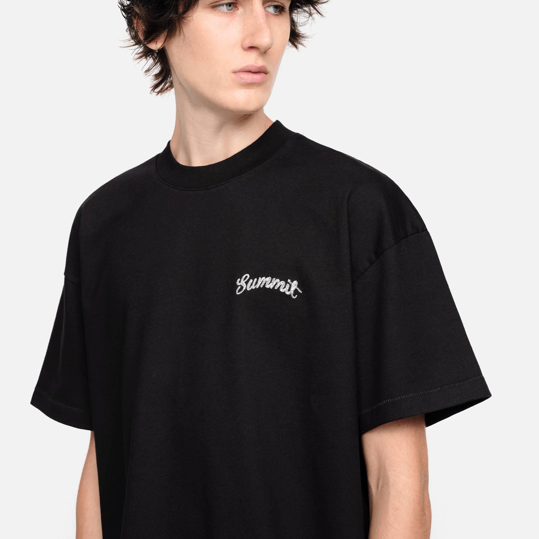 Summit Chainstitch T-Shirt 'Black' — XXS — Back View
