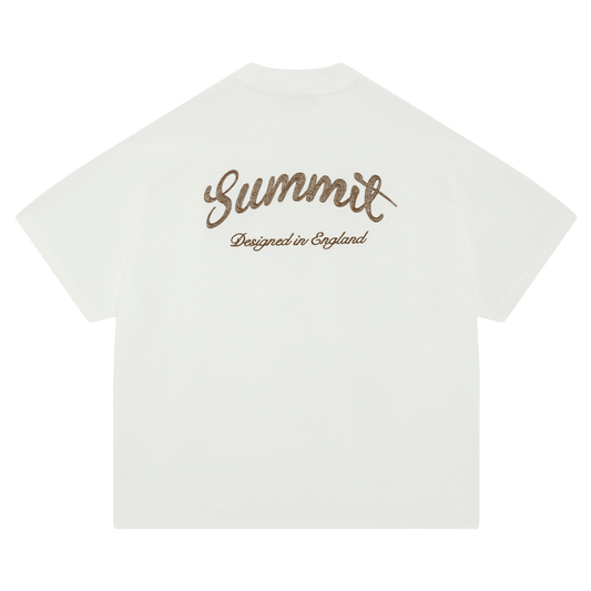 Summit Chainstitch T-Shirt 'Ecru' — XXS — Front View