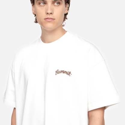 Summit Chainstitch T-Shirt 'Ecru' — XXS — Back View