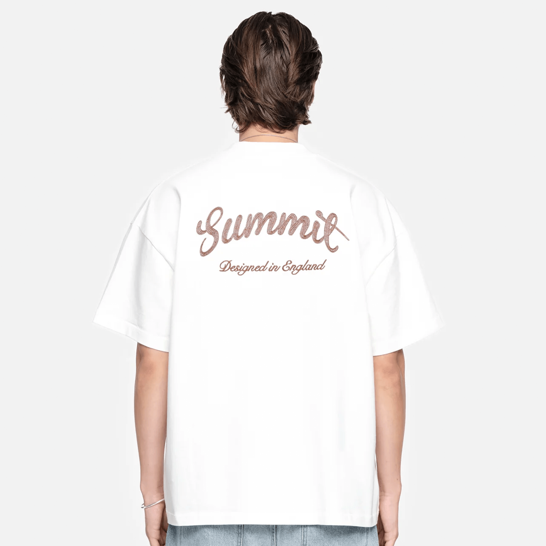 Summit Chainstitch T-Shirt 'Ecru' — XXS — Top View