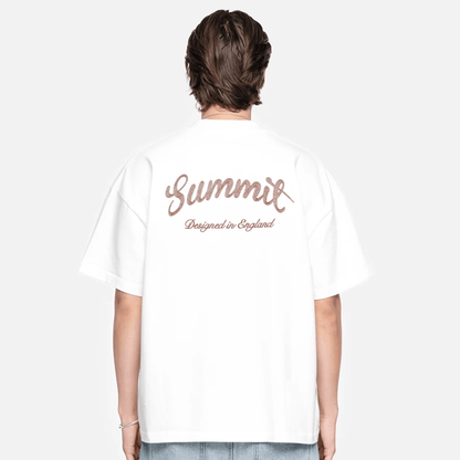 Summit Chainstitch T-Shirt 'Ecru' — XXS — Top View