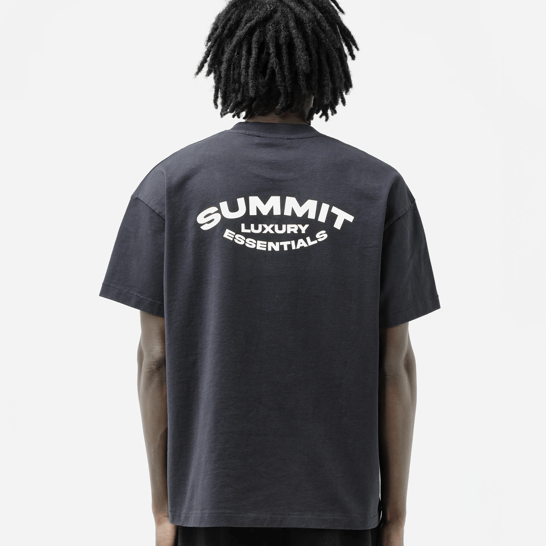 Summit Luxury Essentials T-Shirt 'Navy' — XXS — Top View