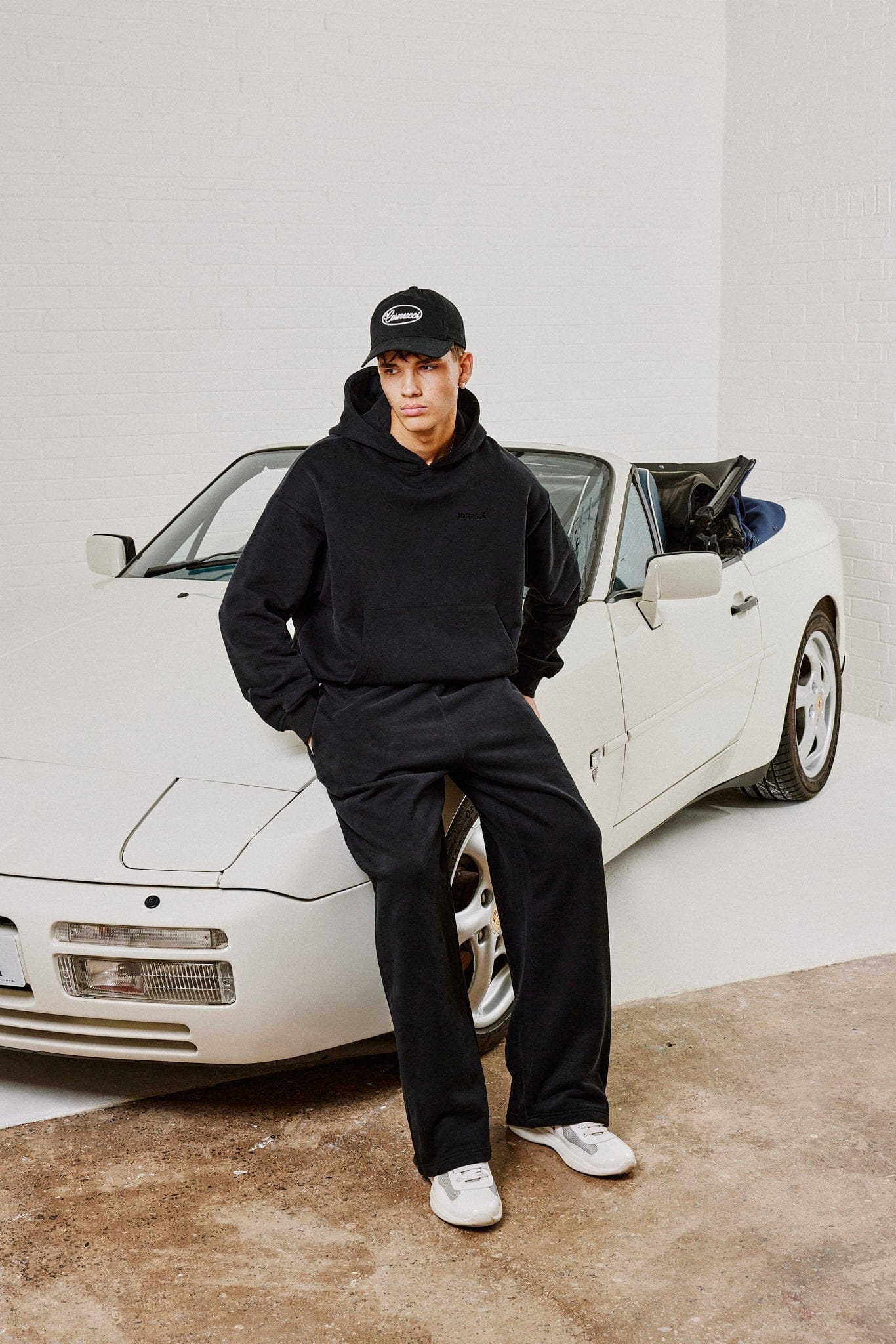 Cernucci Boxy Hoodie & Relaxed Jogger - Black — S — Size S — Front View