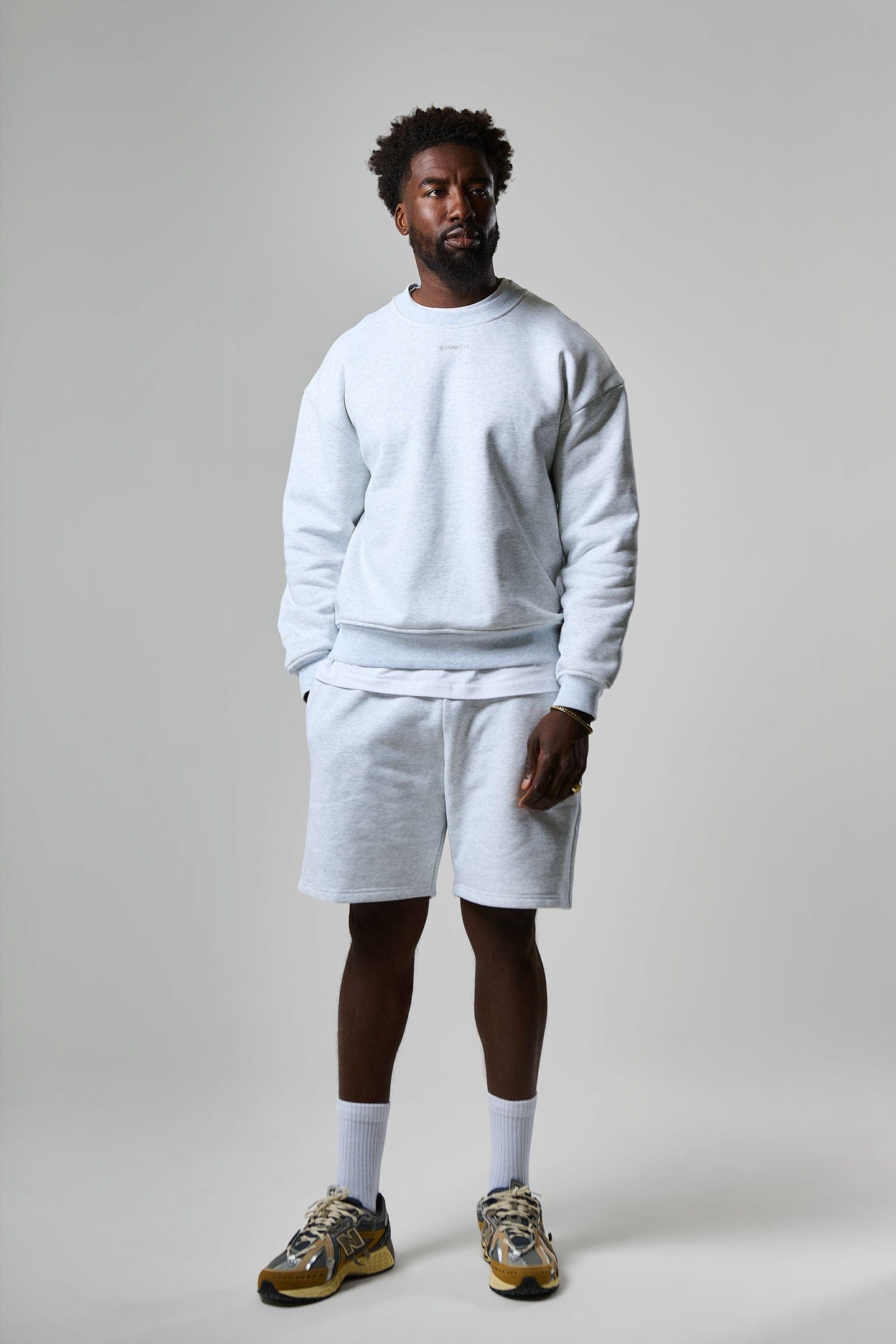 Etiquette Core Short 'Light Grey' — Light Grey Heather — Size S — Side View