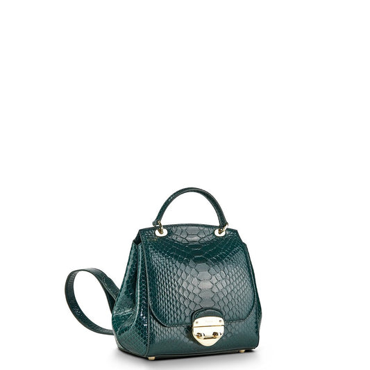 Asprey Backpack Tote in Green, Exotic — Side View