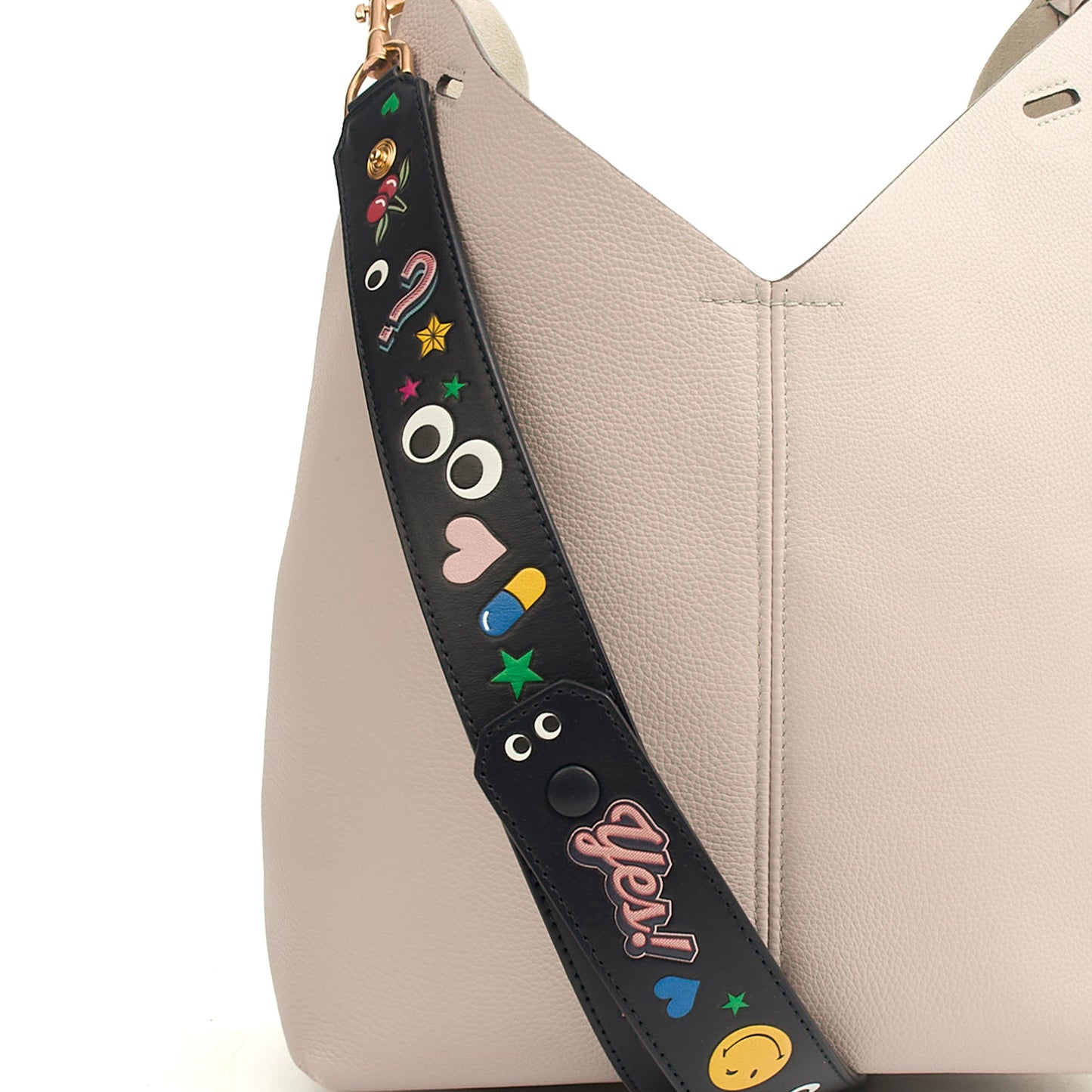 Anya Hindmarch Shoulder Bag Build a Bag - Small in Grey, Pony Skin — Top View