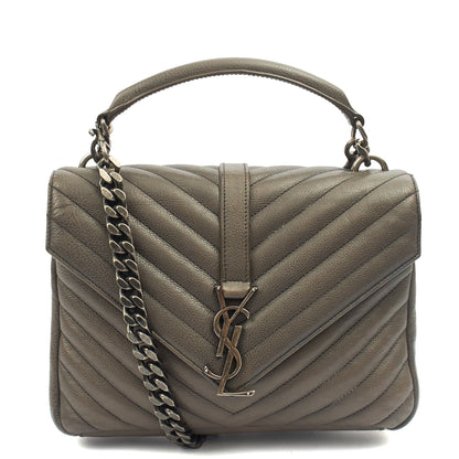 Saint Laurent Cross Body Envelope - Medium in Grey, Leather — Alternate View 13
