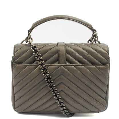 Saint Laurent Cross Body Envelope - Medium in Grey, Leather — Alternate View 9