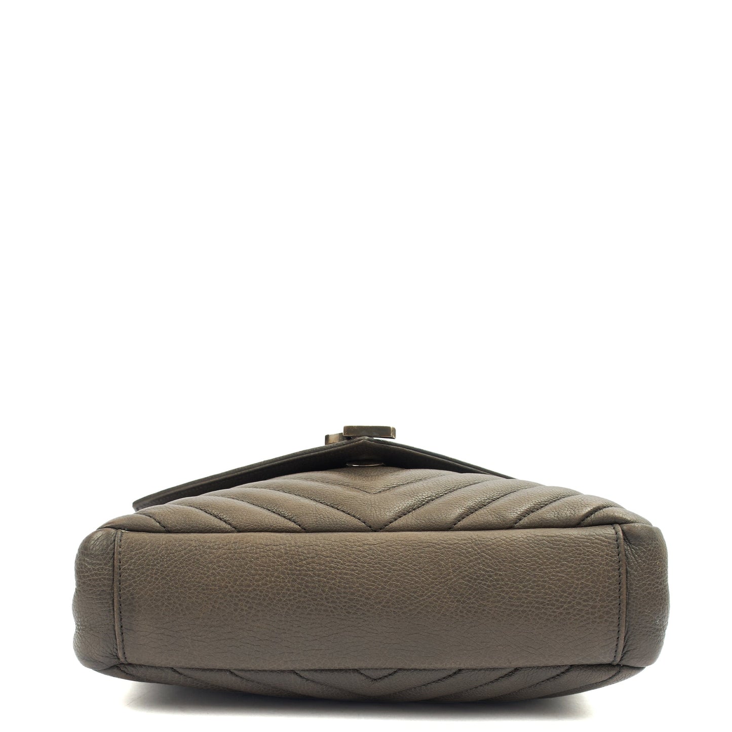 Saint Laurent Cross Body Envelope - Medium in Grey, Leather — Top View