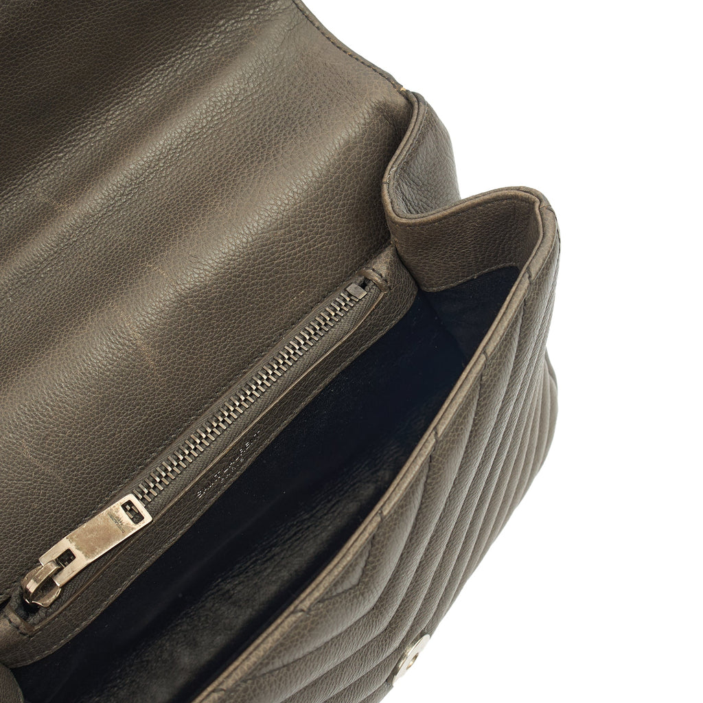 Saint Laurent Cross Body Envelope - Medium in Grey, Leather — Alternate View 11