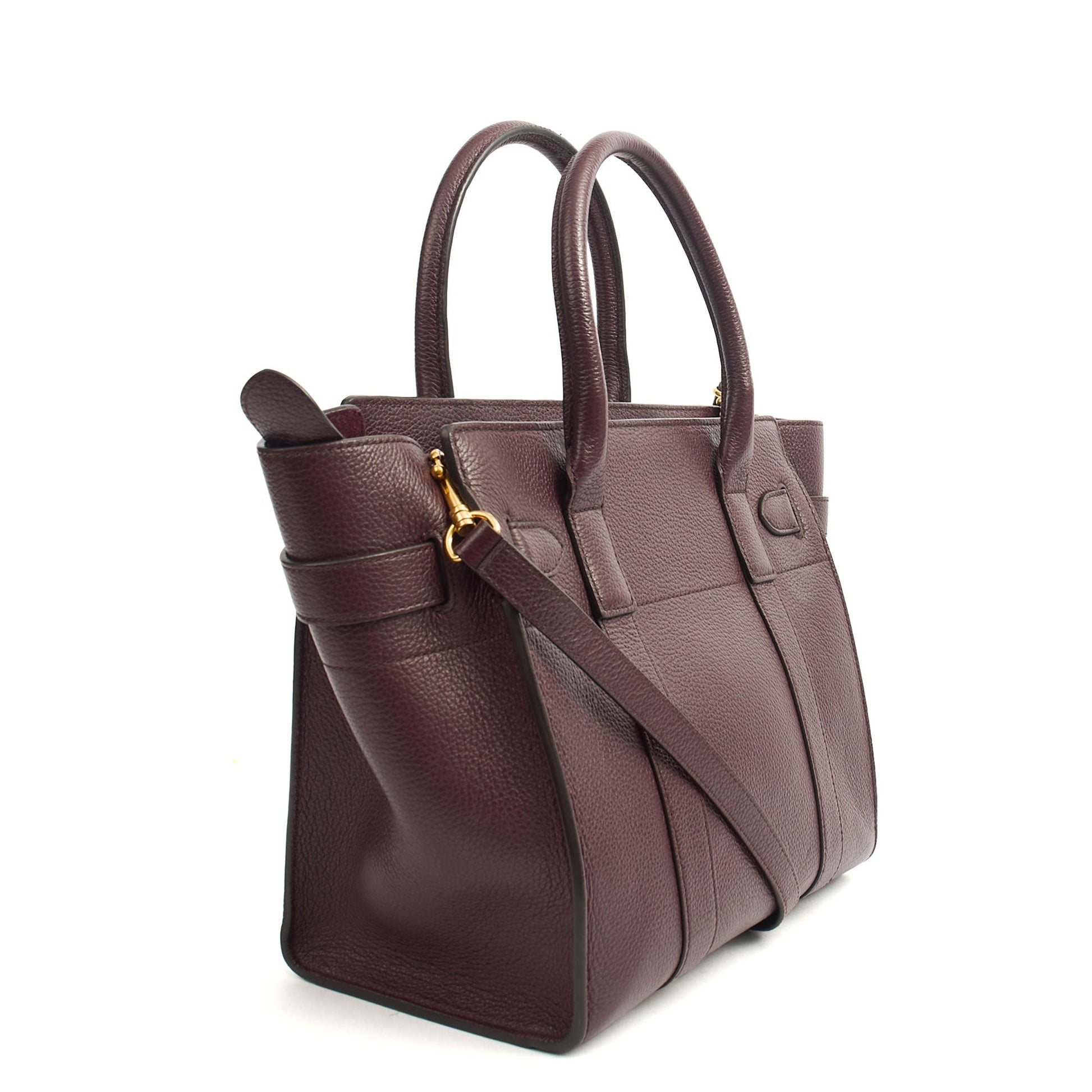 Mulberry Top Handle Zipped Bayswater in Oxblood, Calfskin Leather — Alternate View 8