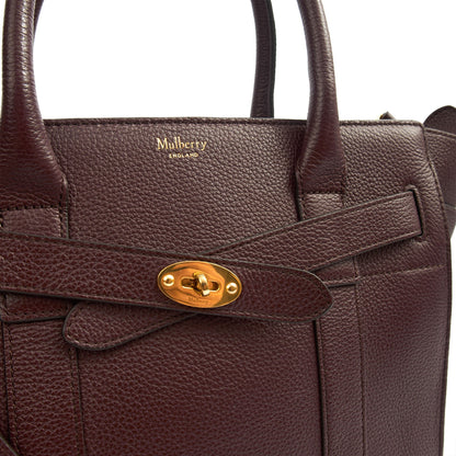 Mulberry Top Handle Zipped Bayswater in Oxblood, Calfskin Leather — Lifestyle View