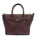 Mulberry Top Handle Zipped Bayswater in Oxblood, Calfskin Leather — Front View