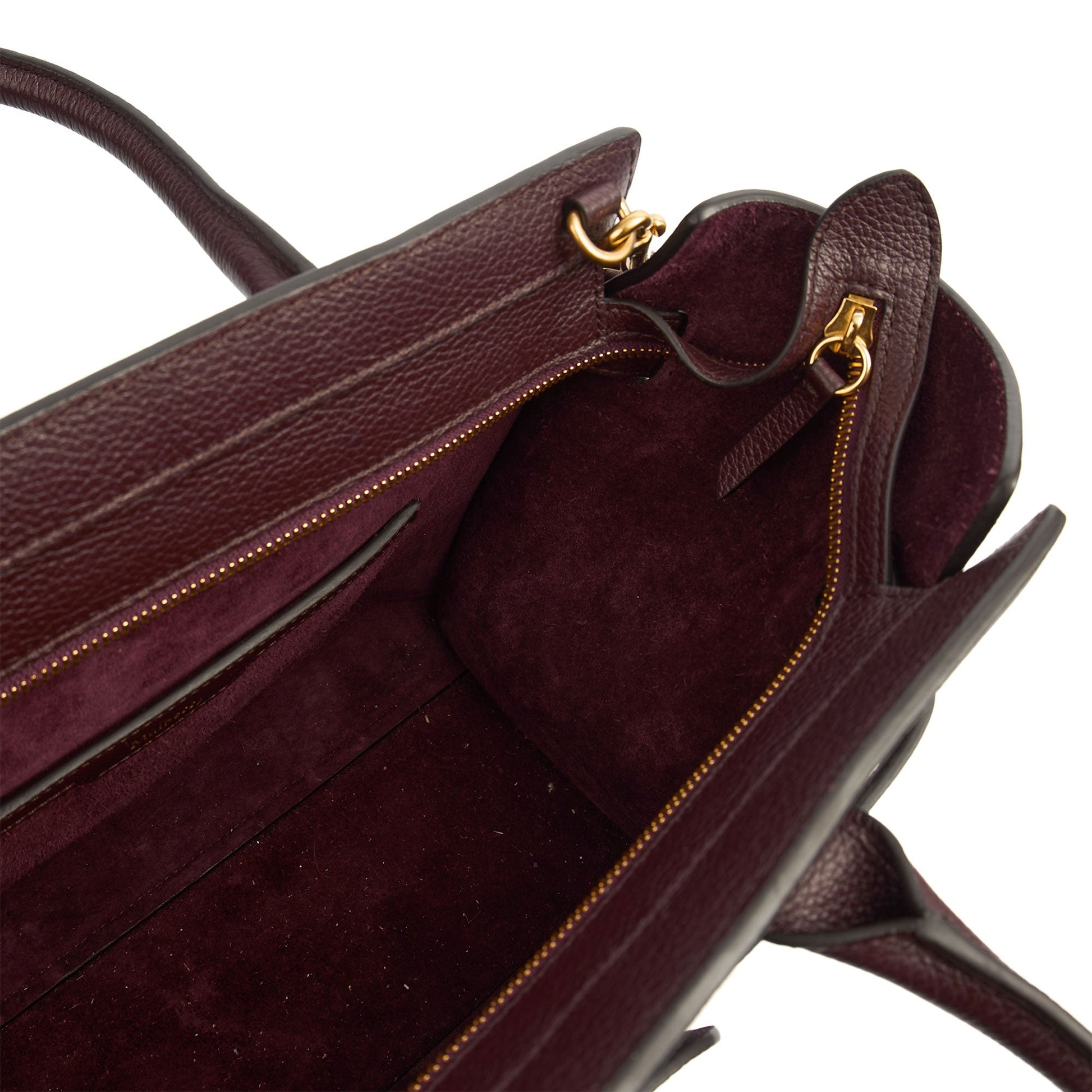 Mulberry Top Handle Zipped Bayswater in Oxblood, Calfskin Leather — Top View