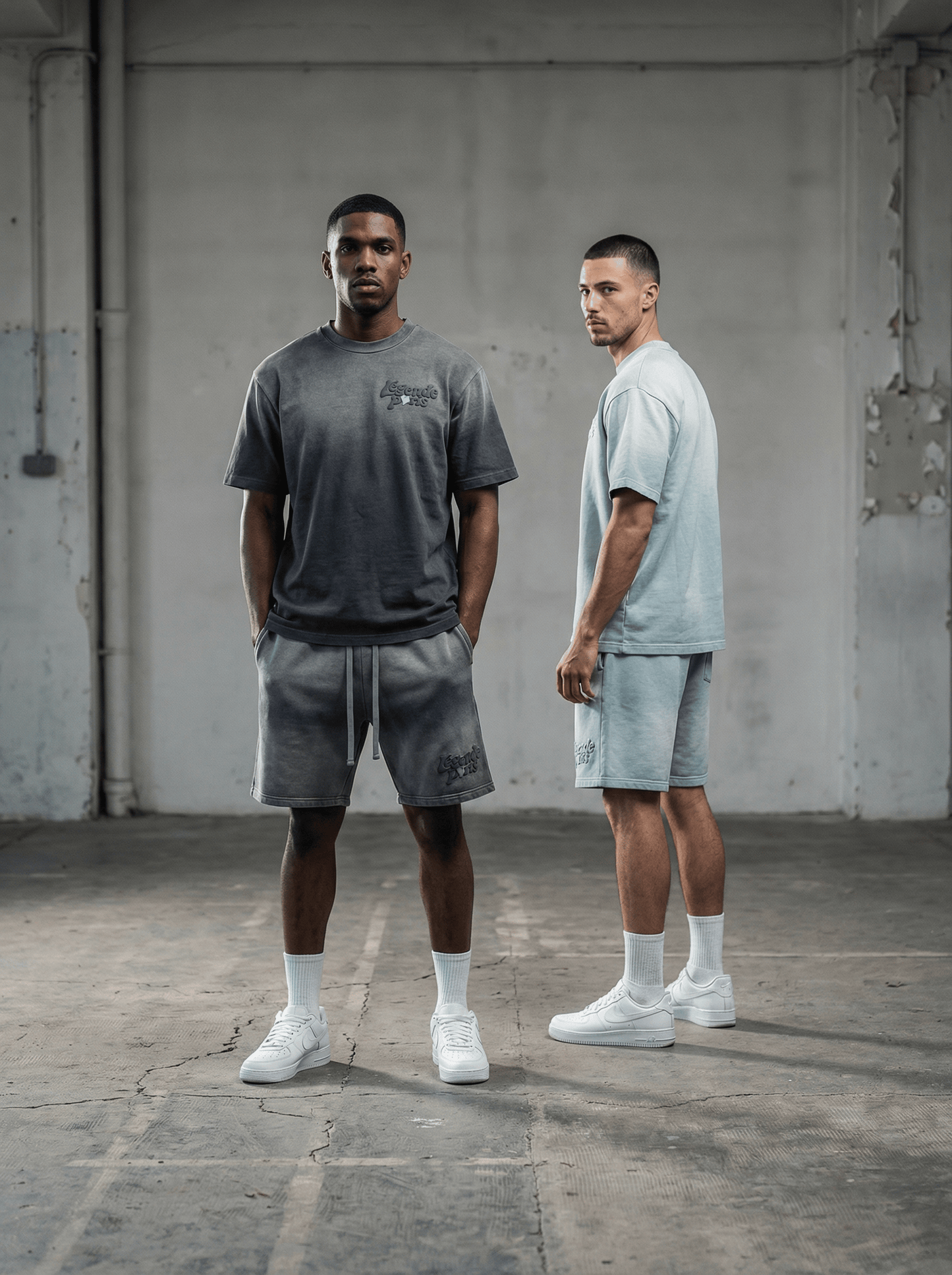 Legende Paris LND GRADIENT SHORT - CHARCOAL WASHED — XS — Lifestyle View