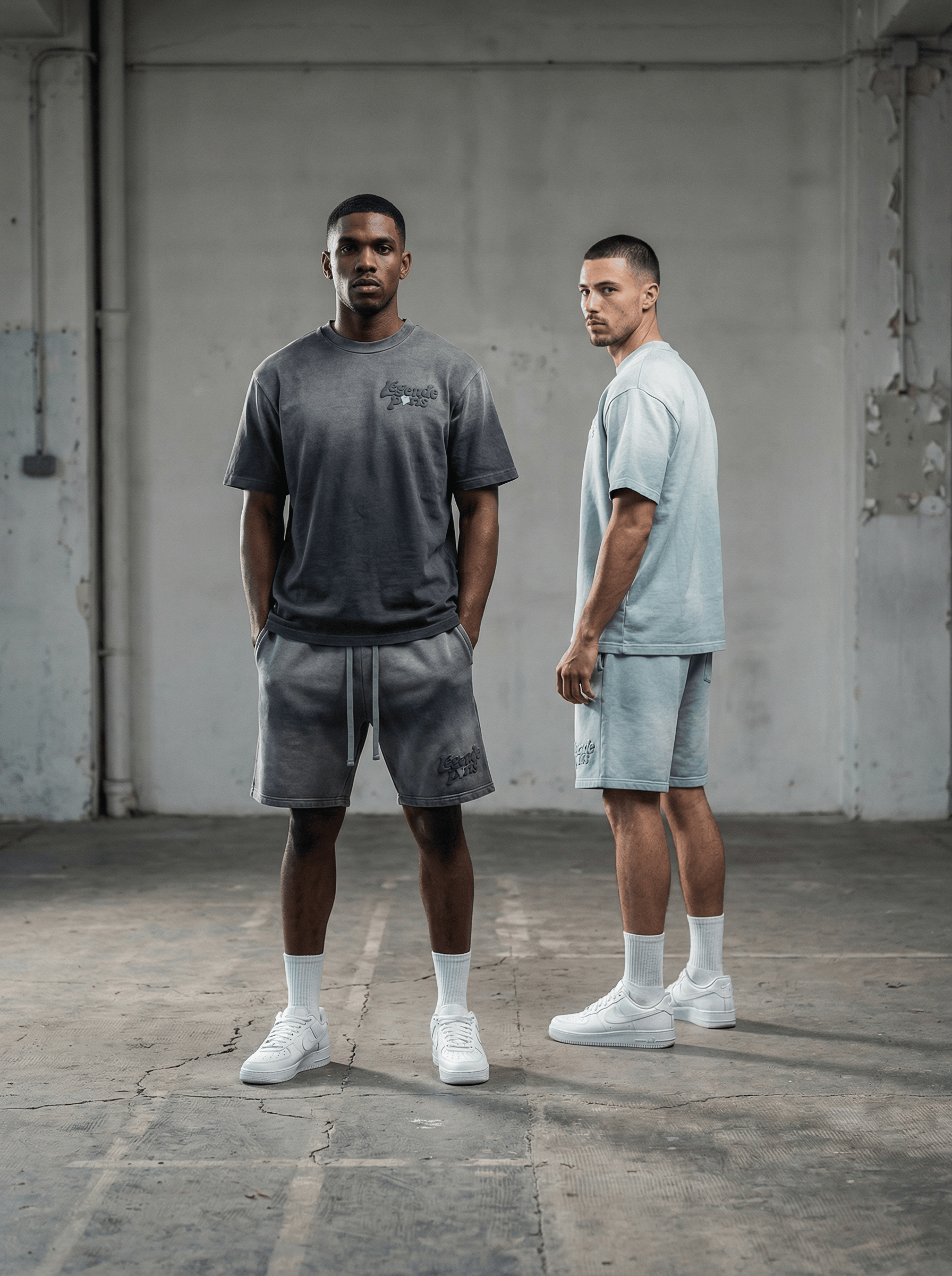 Legende Paris LND GRADIENT SHORT - CHARCOAL WASHED — XS — Lifestyle View