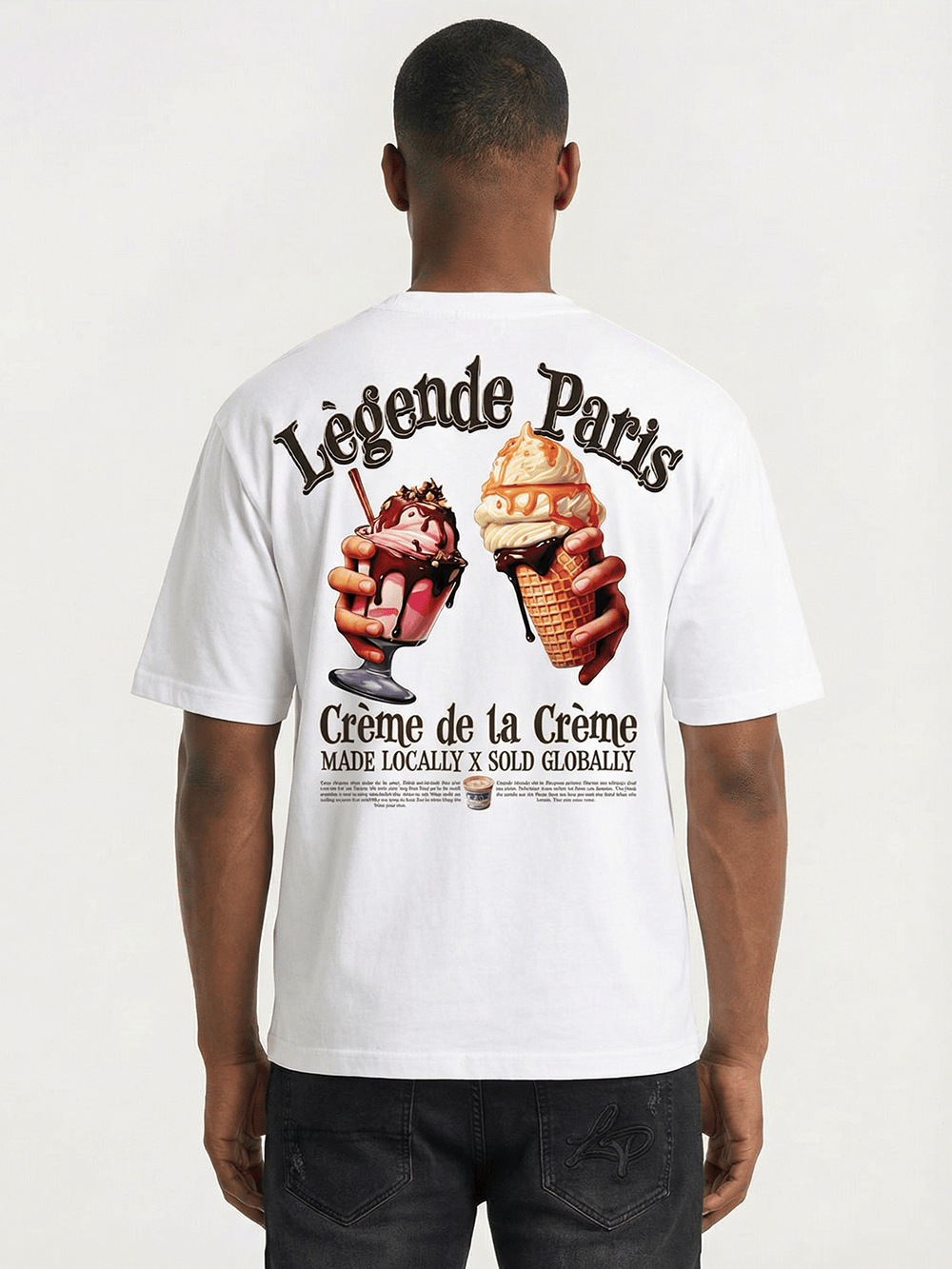 Legende Paris Creme De La Creme T-Shirt - White — XS — Top View