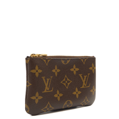 Louis Vuitton Key Ring Key Pouch in Monogram, Canvas — Side View