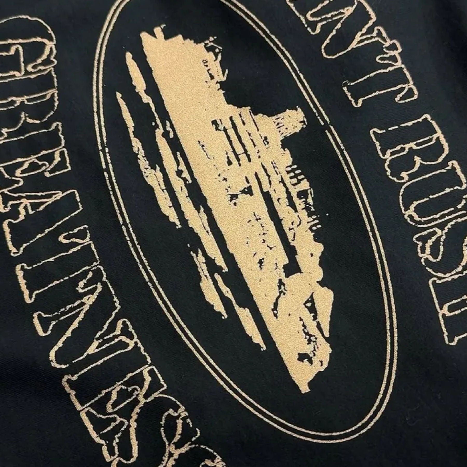 Central Cee x Corteiz Can’t Rush Greatness Tee 'Black' — XXS — Side View
