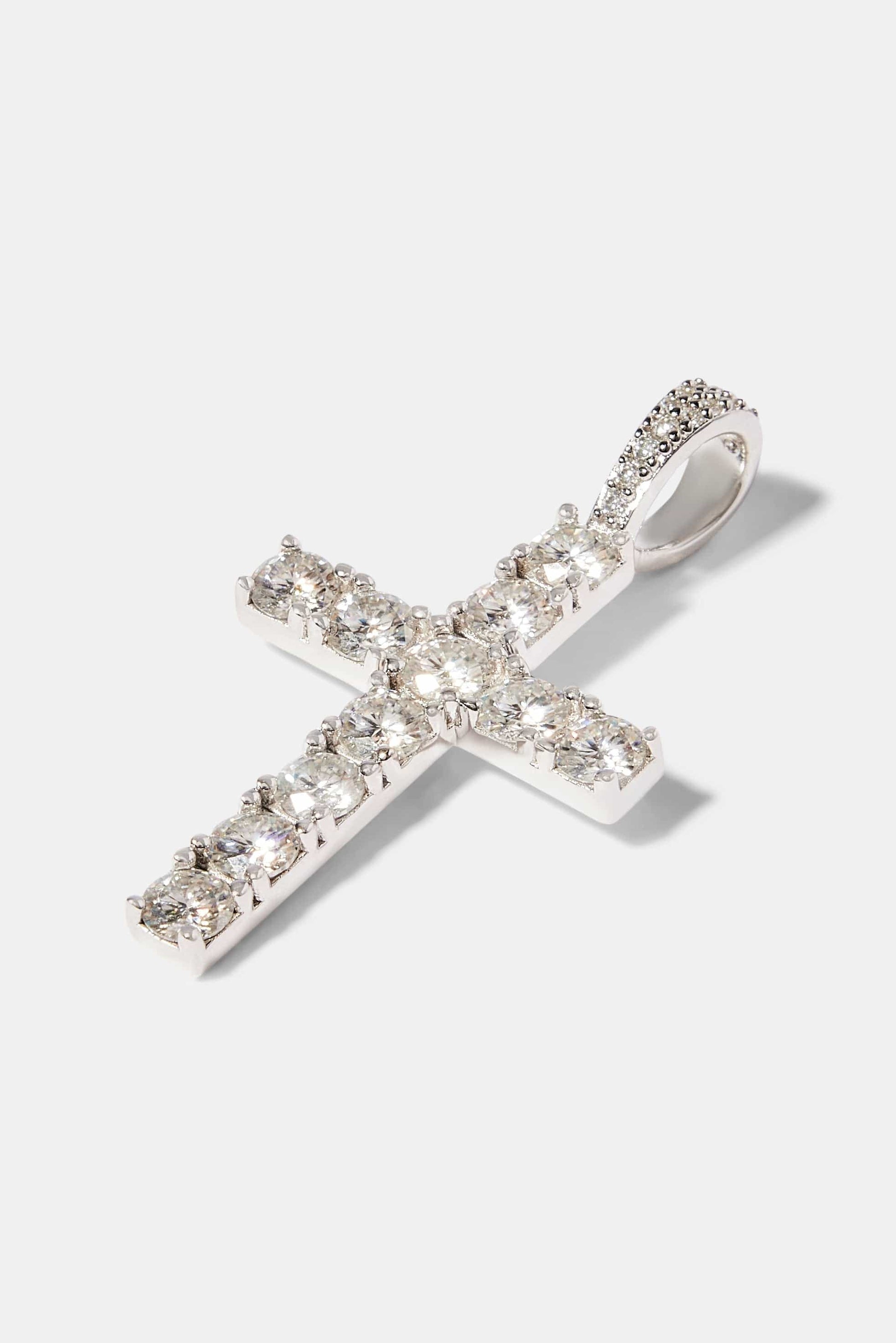 Cernucci Moissanite Cross Pendant - 30mm — One Size — Back View