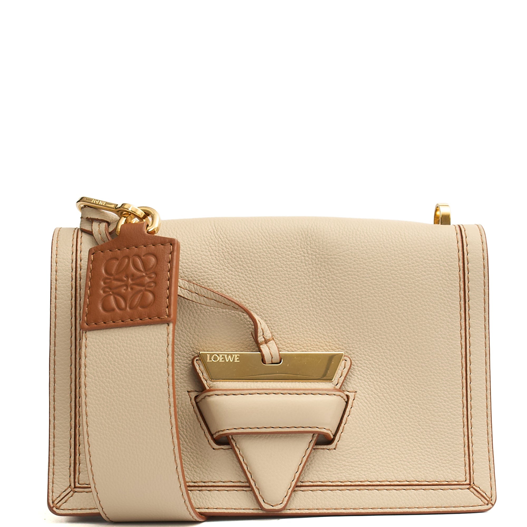 Loewe Cross Body Barcelona - Small in Neutral, Leather — Front View