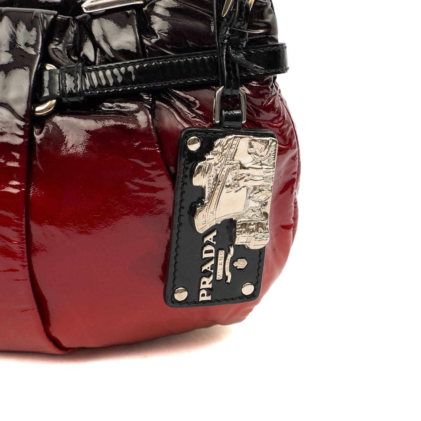 Prada Shoulder Bag Shoulder Bag in Red, Patent Leather — Alternate View 15