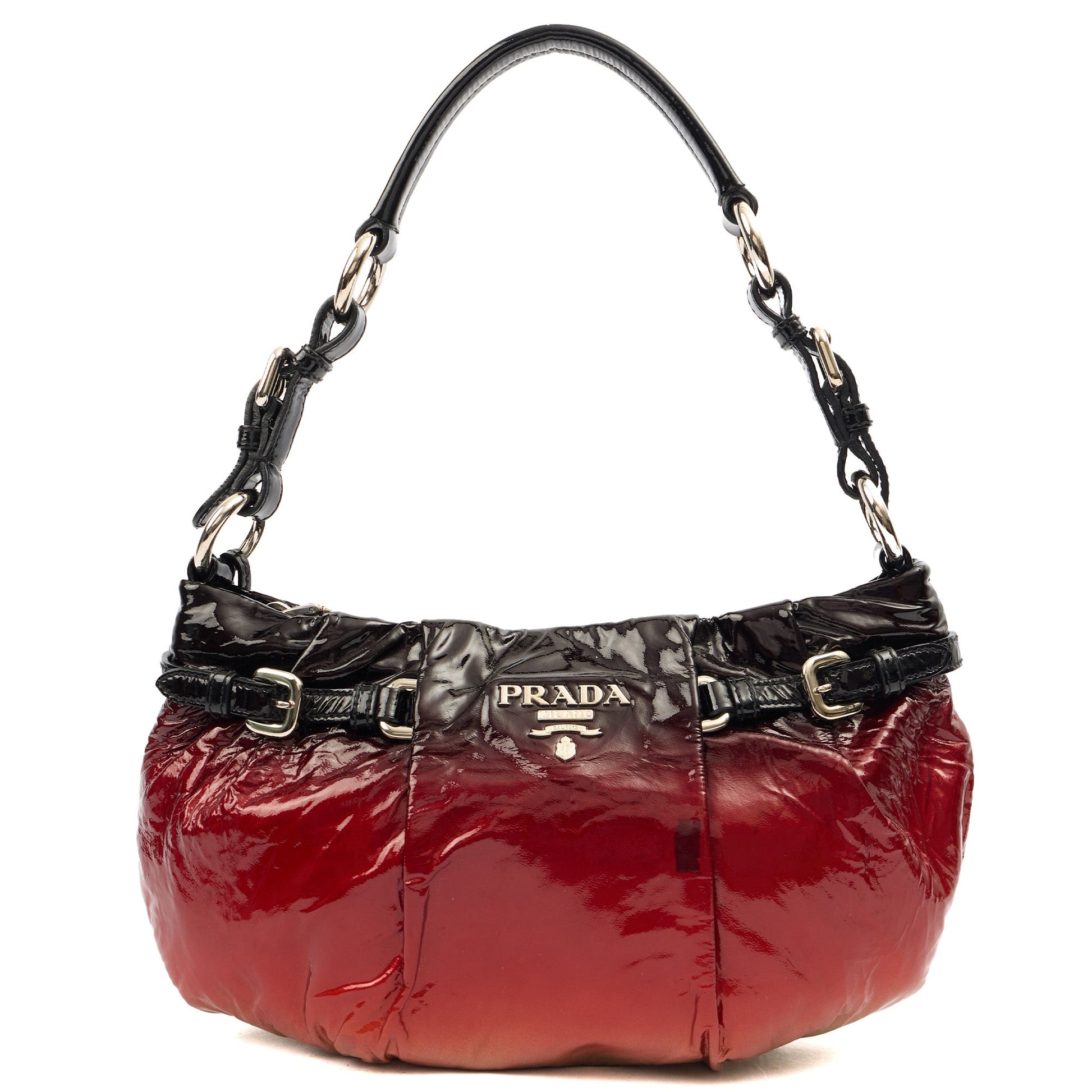 Prada Shoulder Bag Shoulder Bag in Red, Patent Leather — Alternate View 9