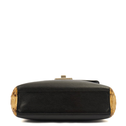 Christian Dior Shoulder Bag Diorling - Small in Black, Exotic Effect Leather — Detail View