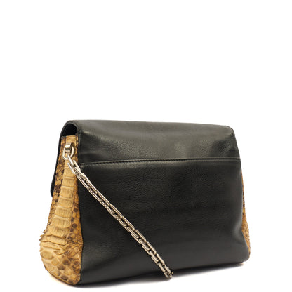 Christian Dior Shoulder Bag Diorling - Small in Black, Exotic Effect Leather — Back View