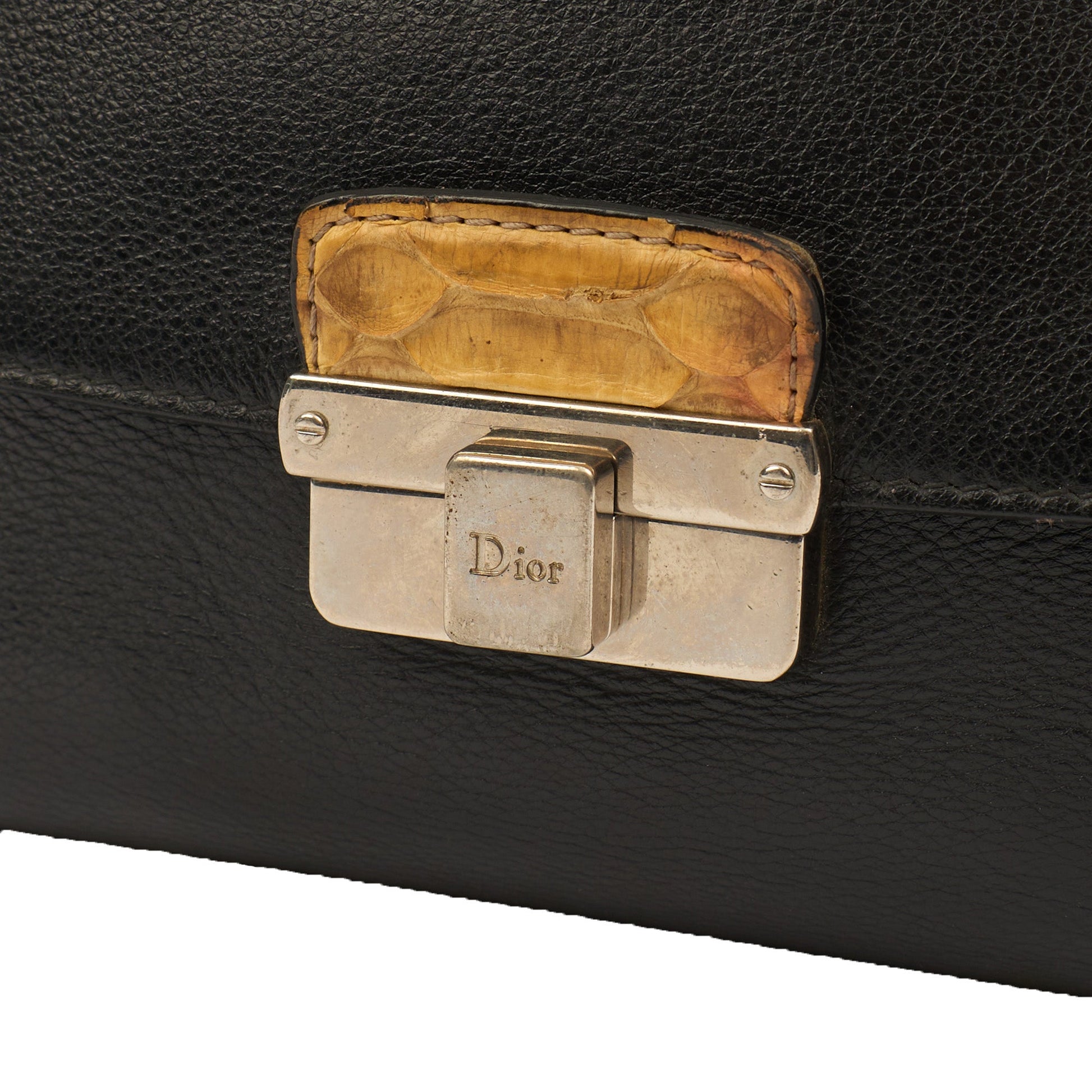 Christian Dior Shoulder Bag Diorling - Small in Black, Exotic Effect Leather — Lifestyle View