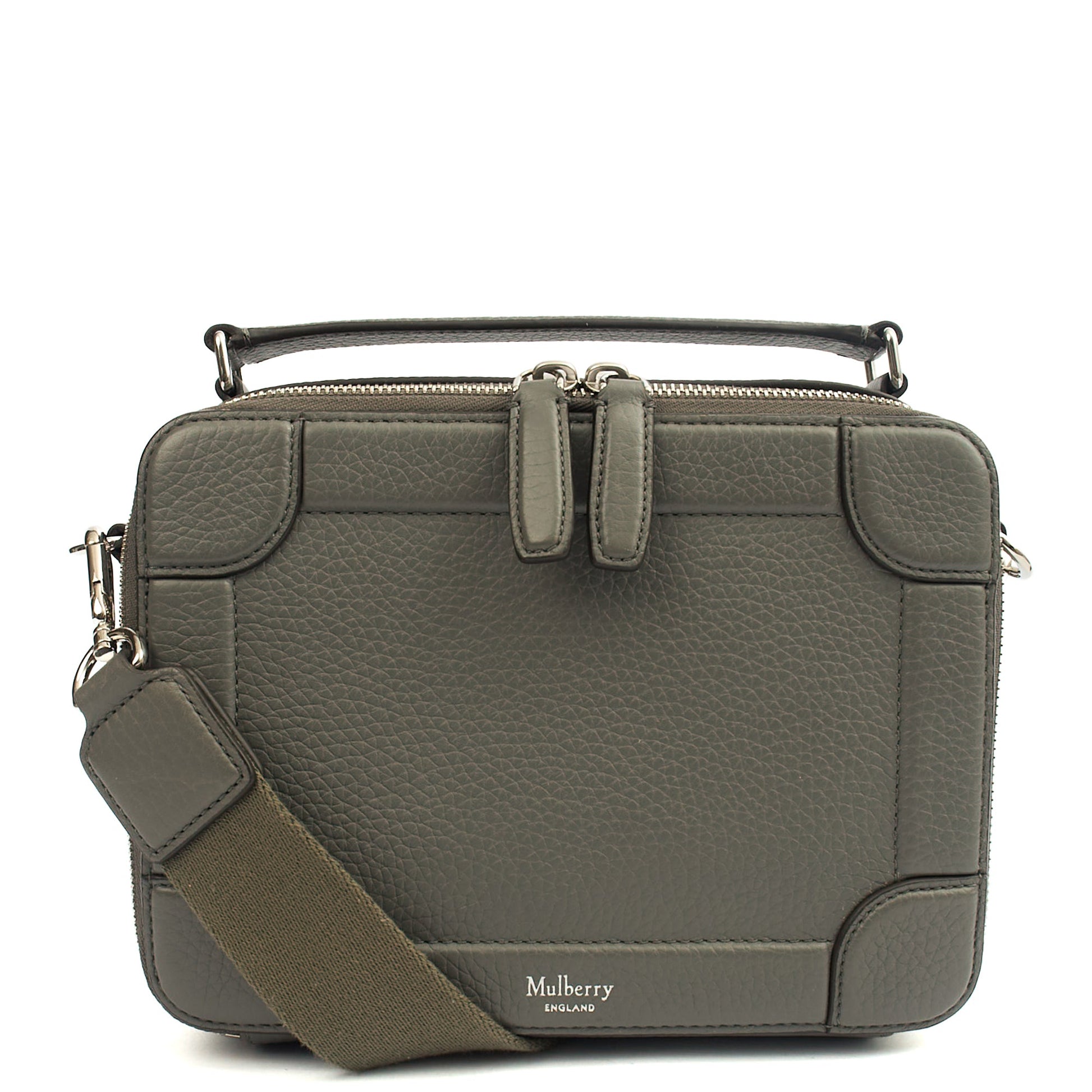 Mulberry Cross Body Belgrave - Crossbody Messenger in Charcoal Grey, Leather — Front View