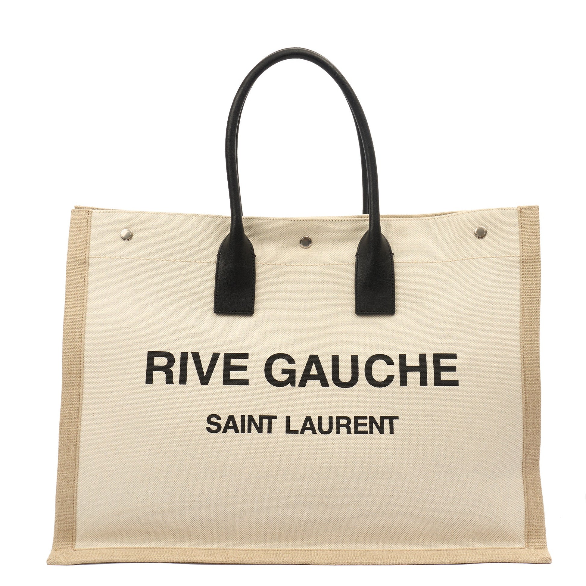 Saint Laurent Tote Rive Gauche Tote in Neutral, Fabric — Alternate View 13