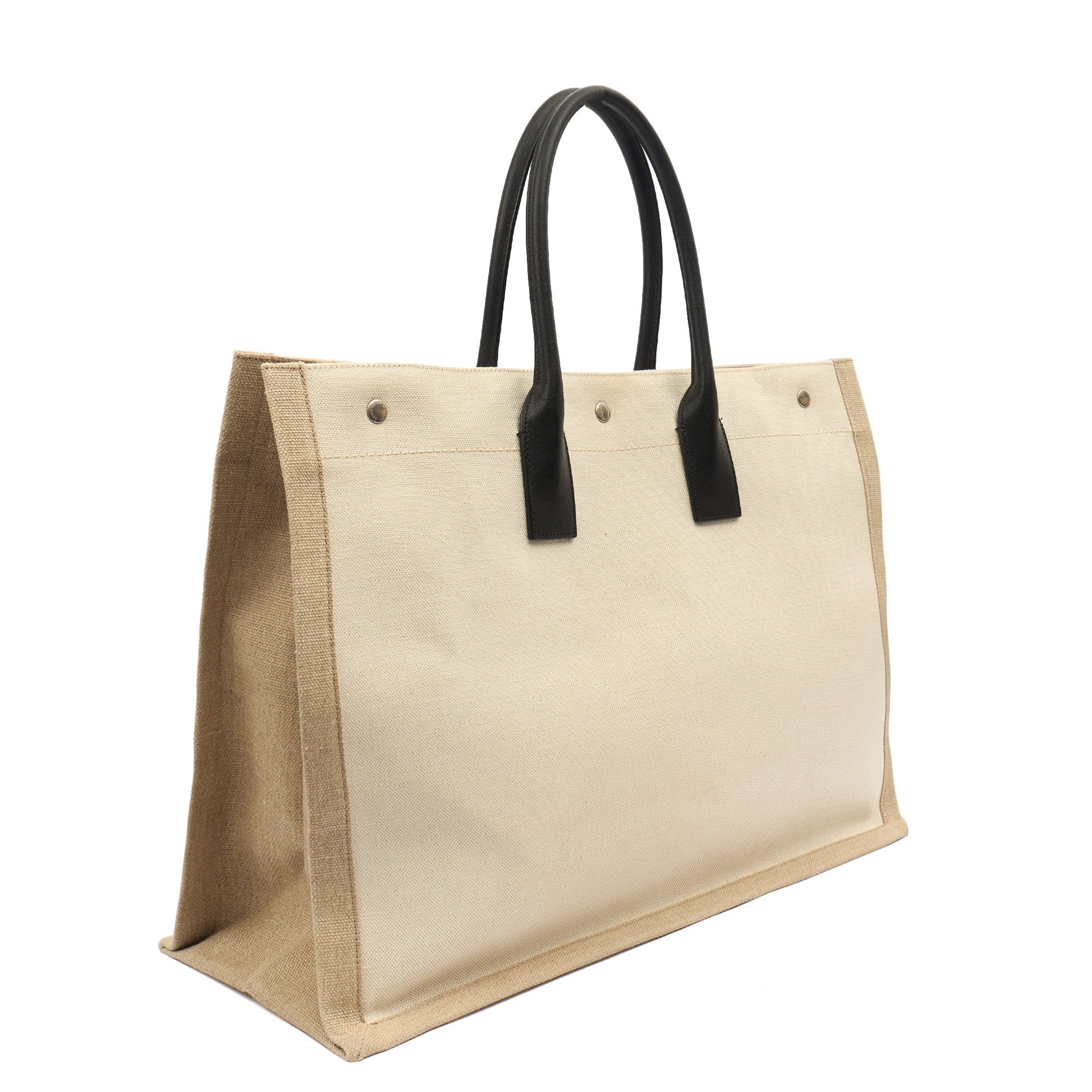 Saint Laurent Tote Rive Gauche Tote in Neutral, Fabric — Alternate View 21