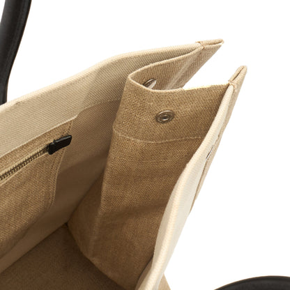 Saint Laurent Tote Rive Gauche Tote in Neutral, Fabric — Alternate View 24