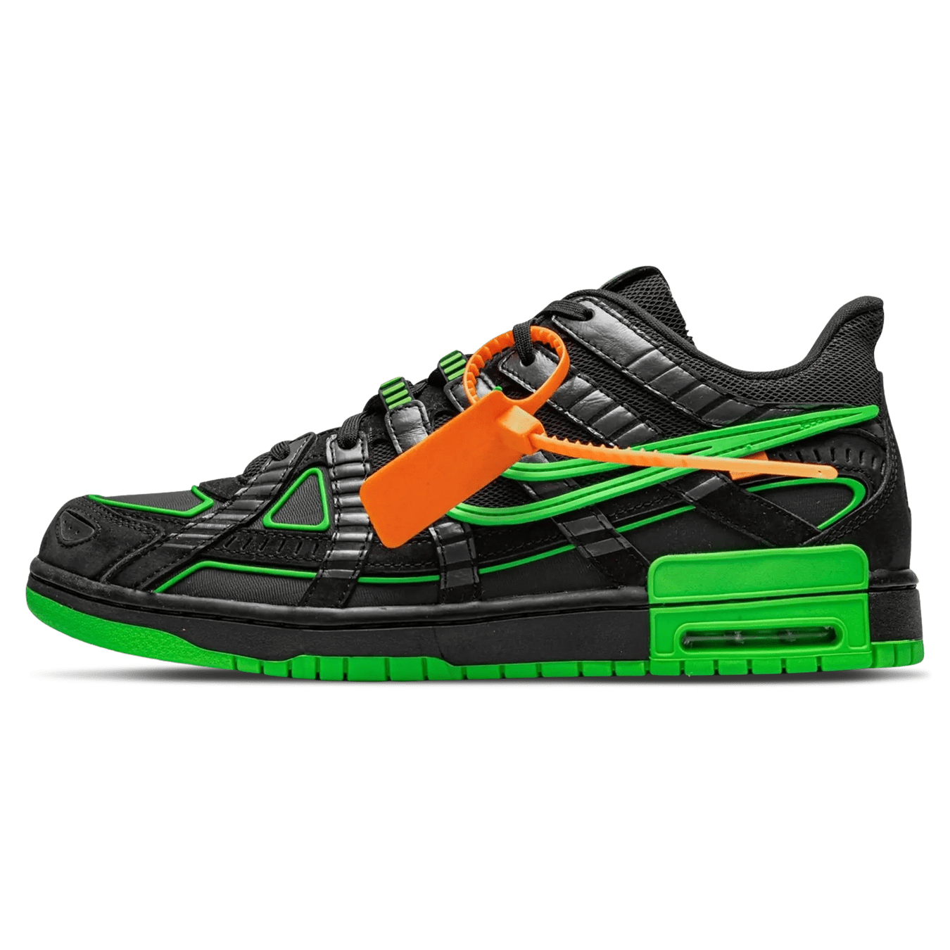 Off-White x Nike Air Rubber Dunk 'Green Strike' — UK 3 | EU 35.5 | US 3.5 — Front View