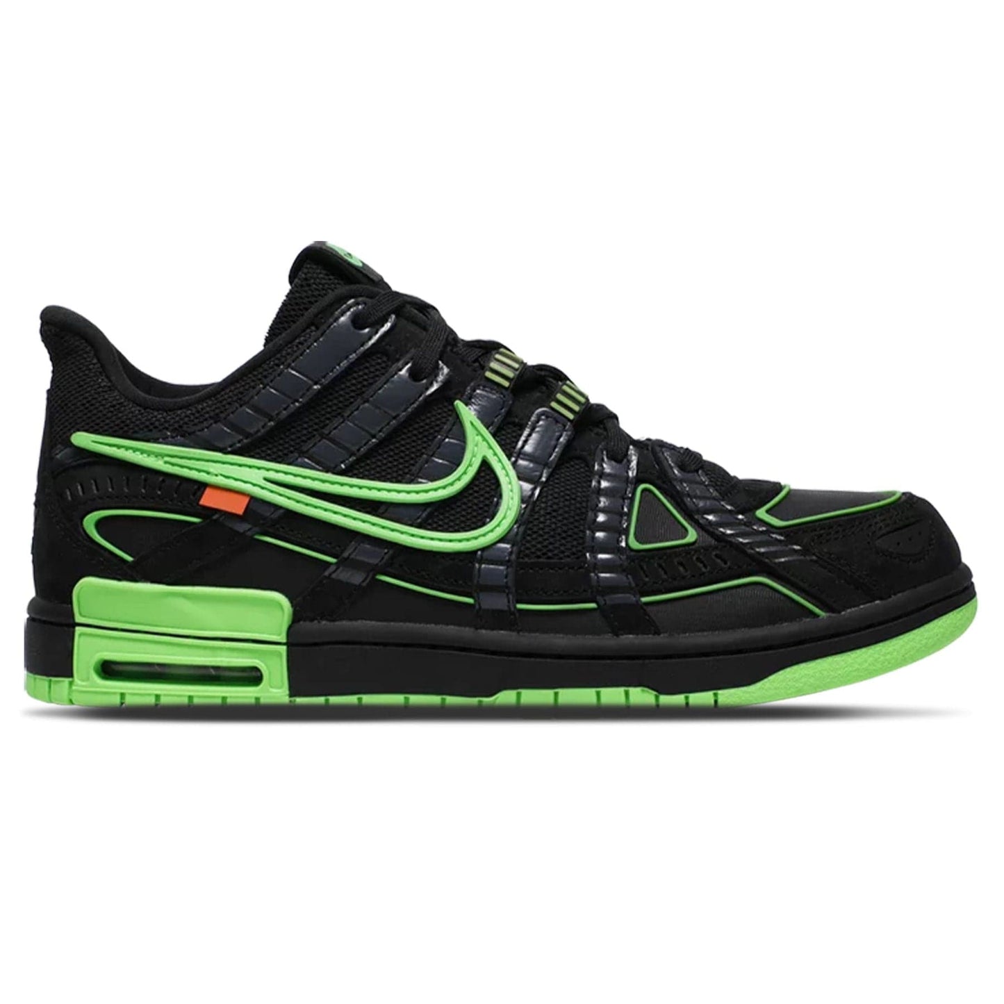 Off-White x Nike Air Rubber Dunk 'Green Strike' — UK 3 | EU 35.5 | US 3.5 — Side View