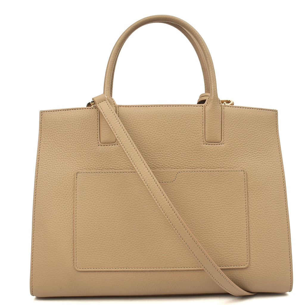 Burberry Tote Frances Tote in Neutral, Leather — Back View