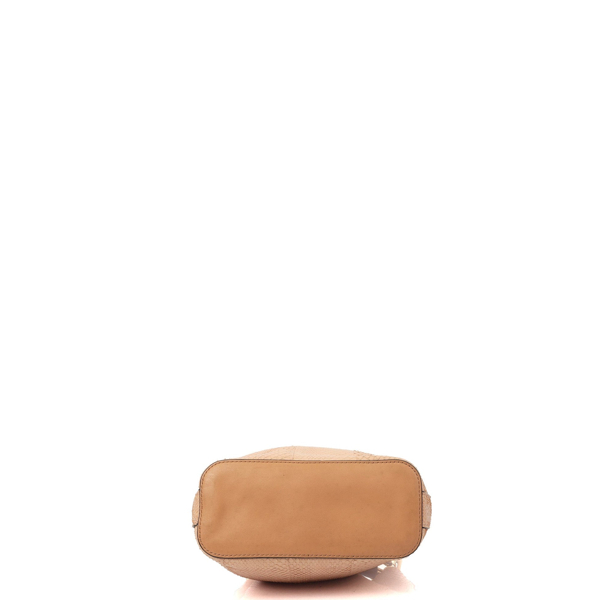 Chloe Bucket Bag Tote in Pink, Exotic Effect Leather — Top View