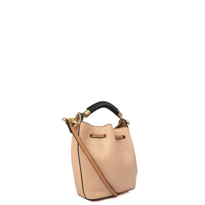 Chloe Bucket Bag Tote in Pink, Exotic Effect Leather — Side View