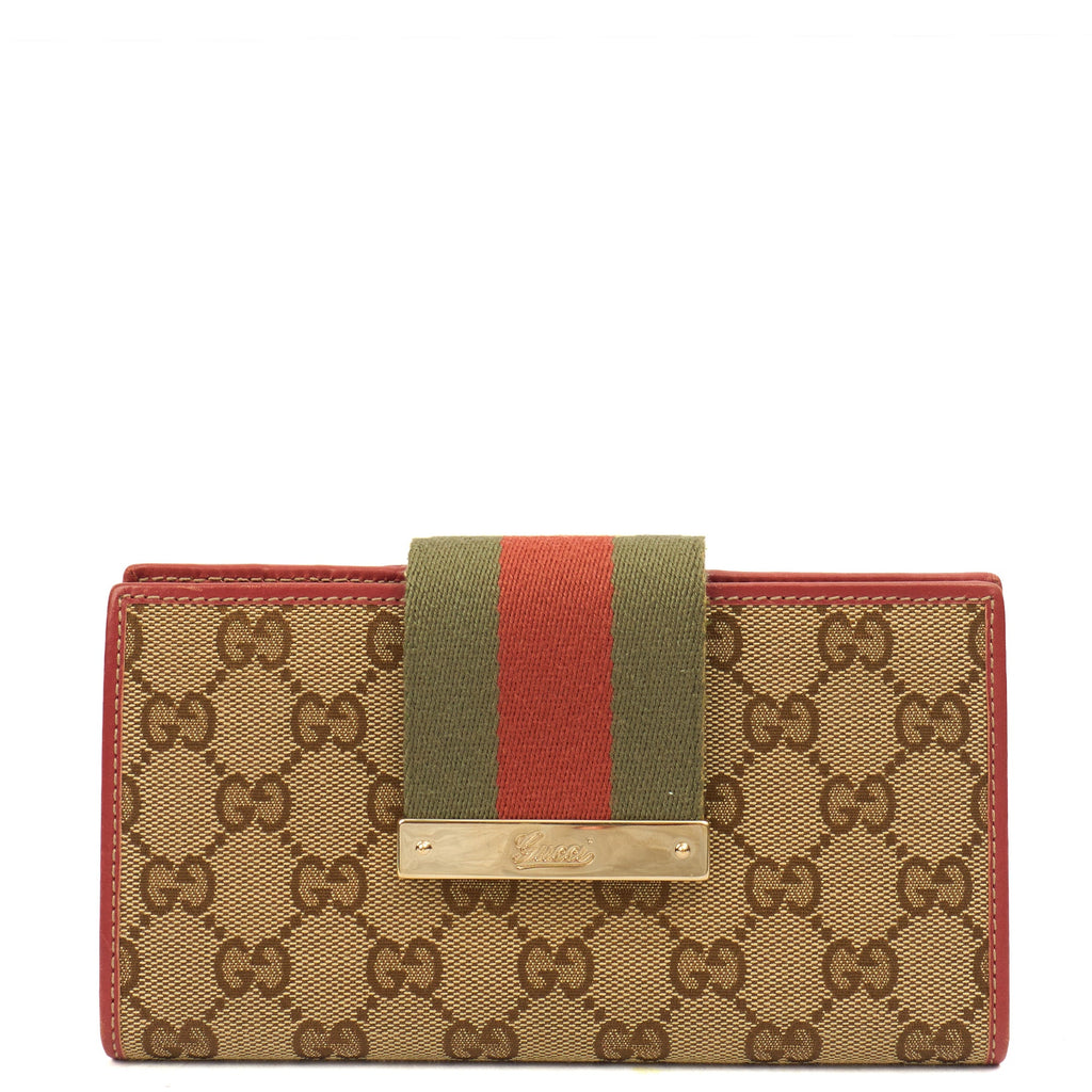 Gucci Purse Wallet in Brown, GG Canvas — Front View