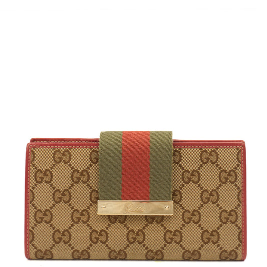Gucci Purse Wallet in Brown, GG Canvas — Front View
