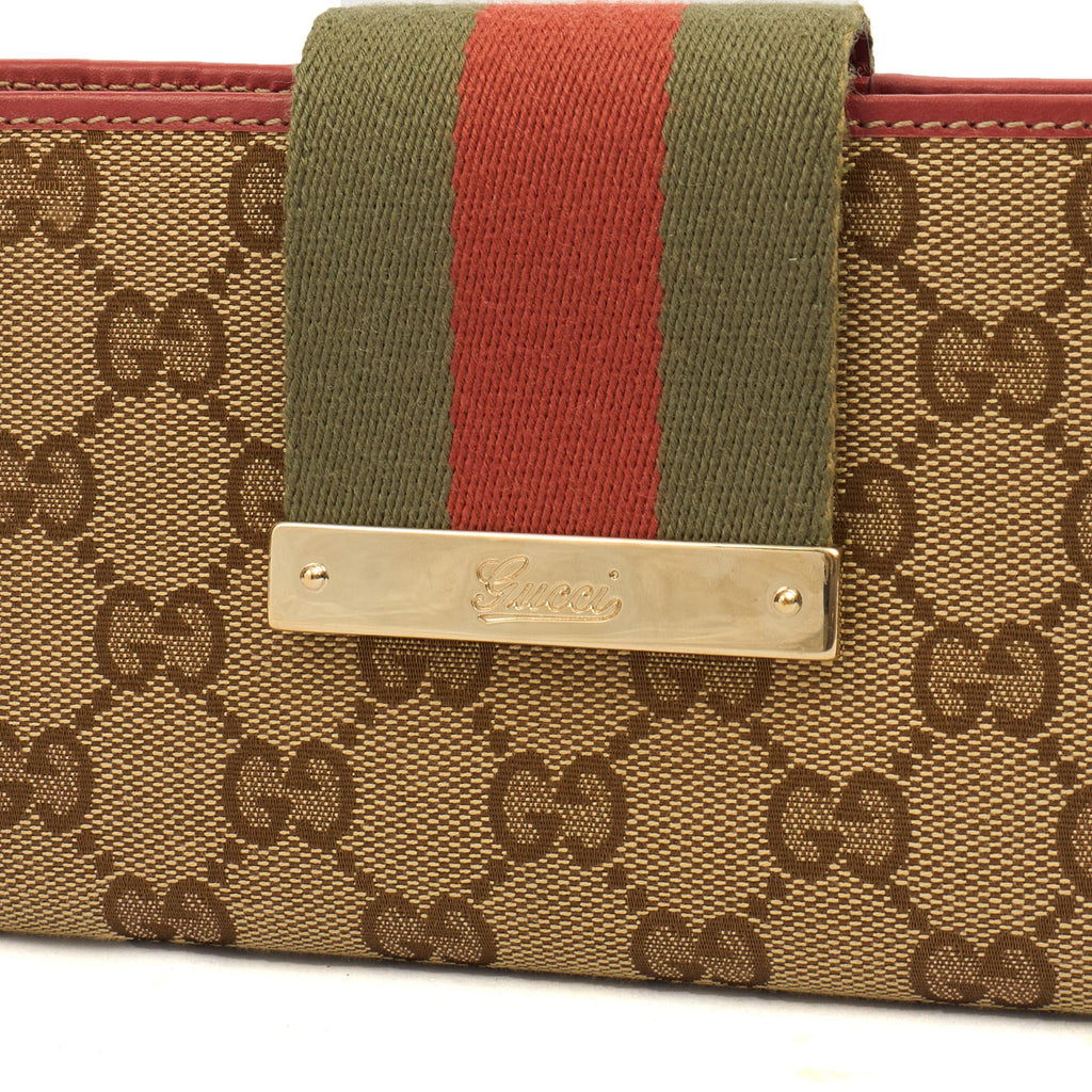 Gucci Purse Wallet in Brown, GG Canvas — Side View