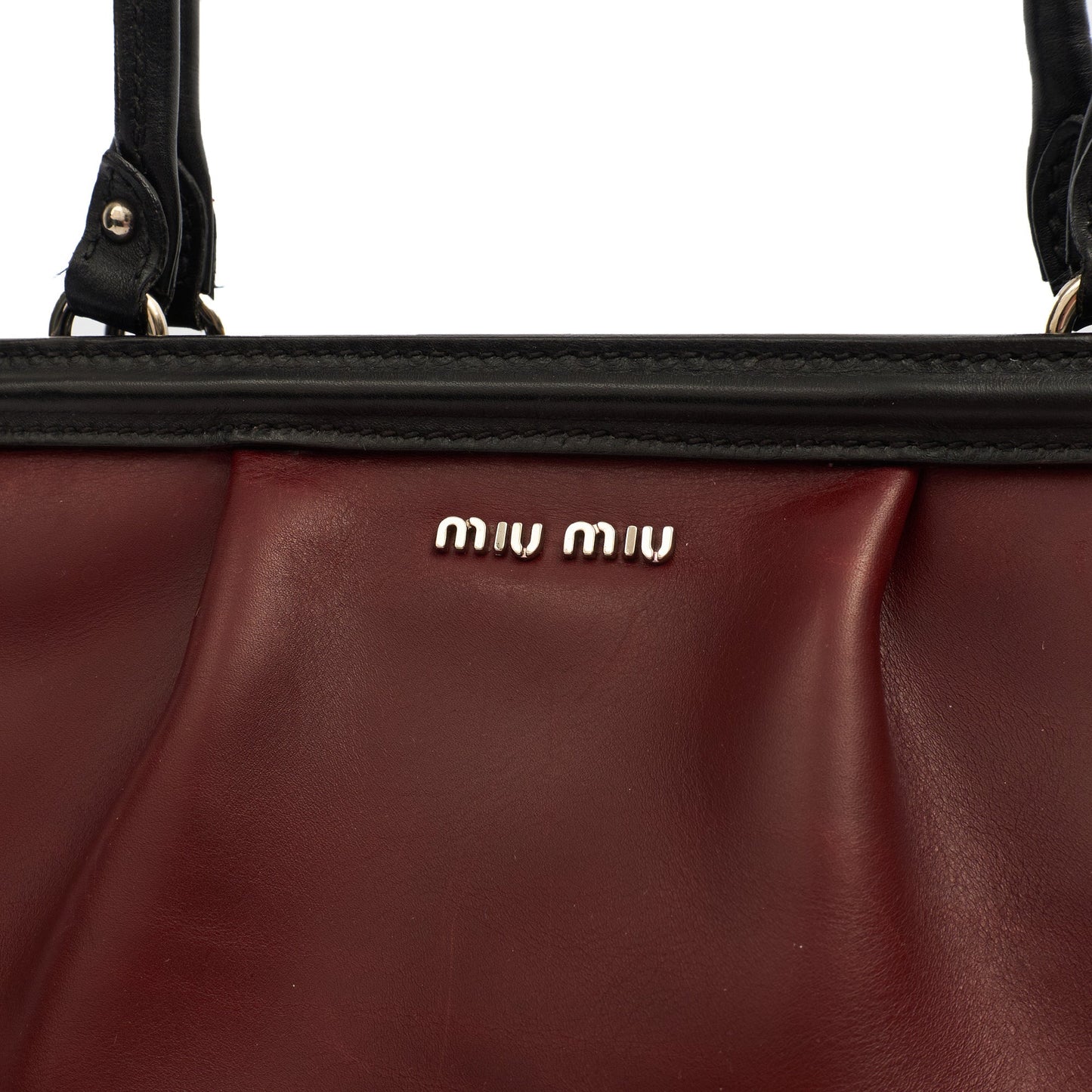 Miu Miu Tote Tote in Red, Leather — Side View