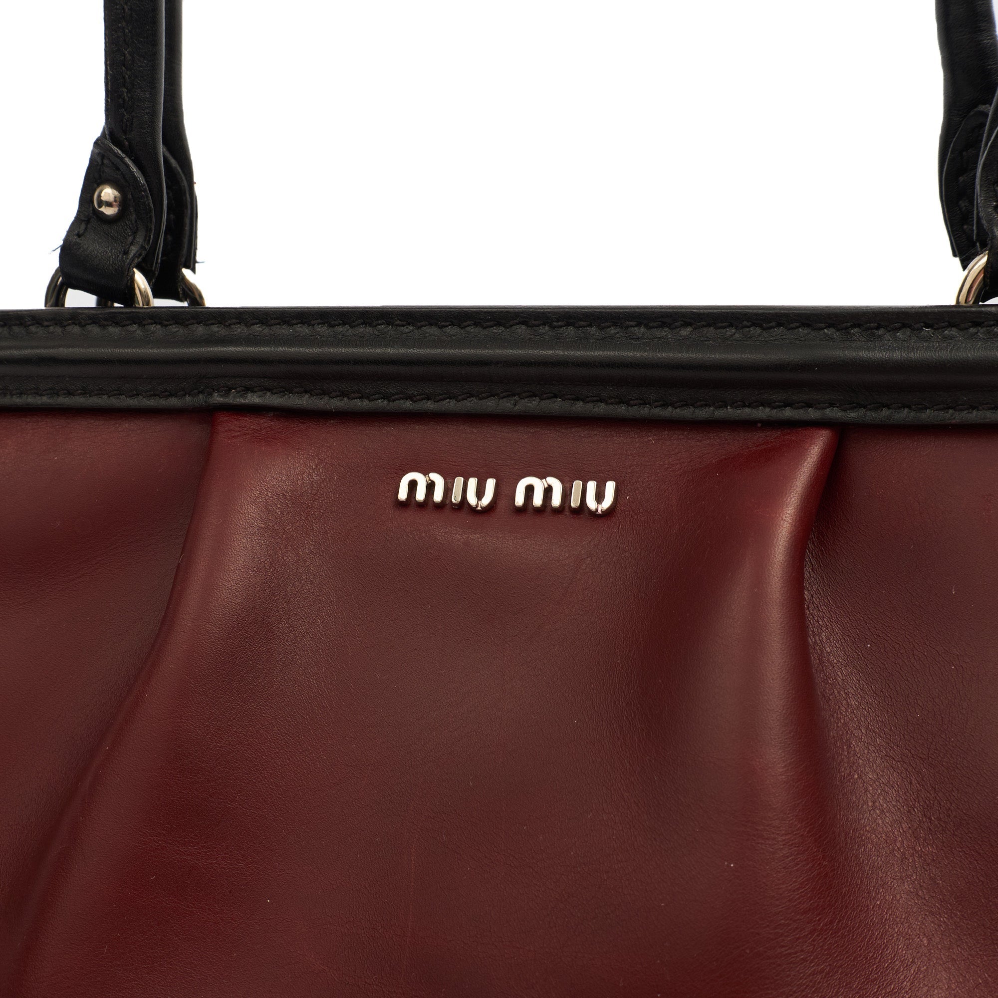 Miu Miu Tote Tote in Red, Leather — Side View
