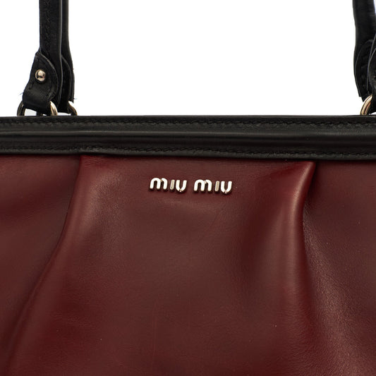 Miu Miu Tote Tote in Red, Leather — Side View