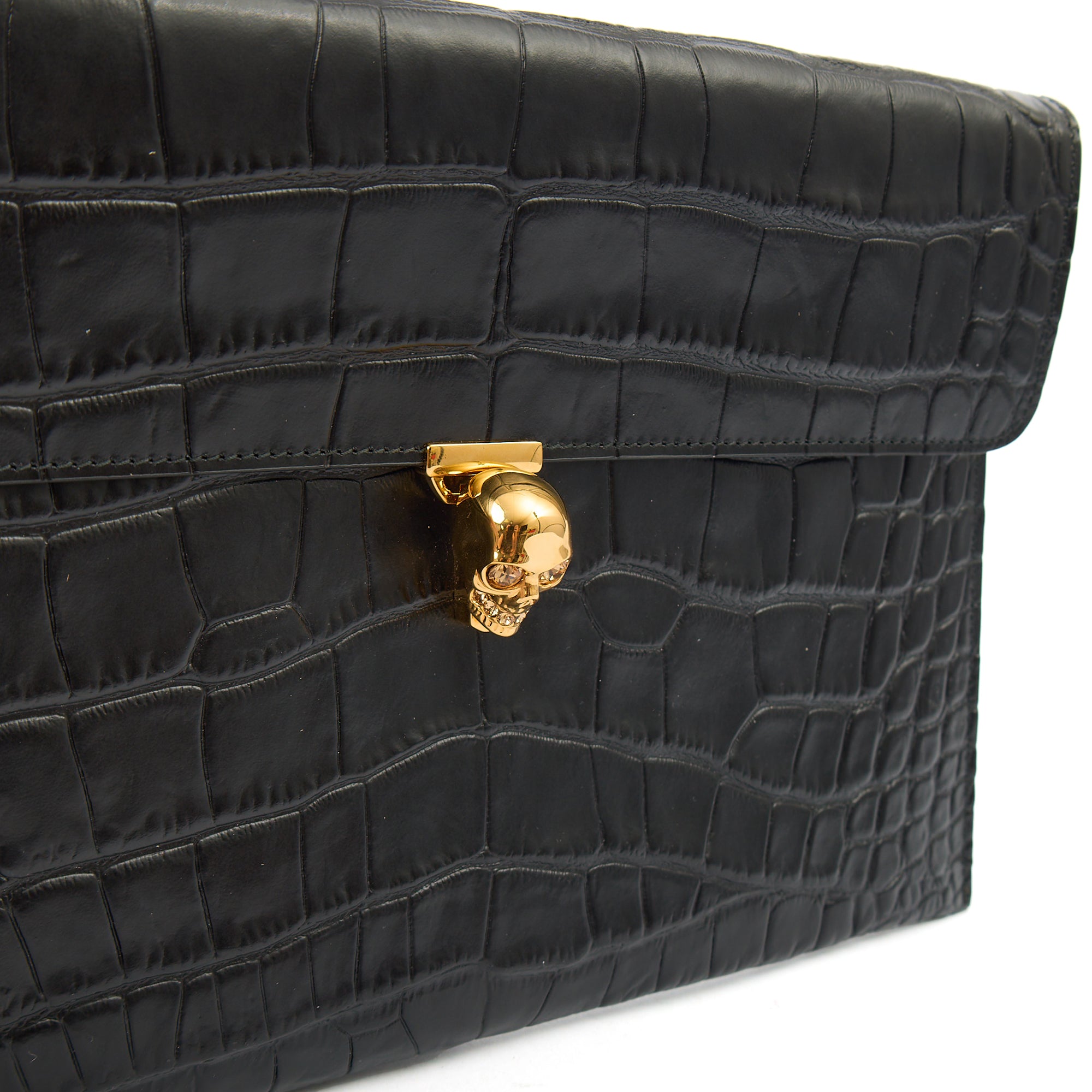 Alexander McQueen Clutch Box Clutch Skull in Black, Leather — Alternate View 13