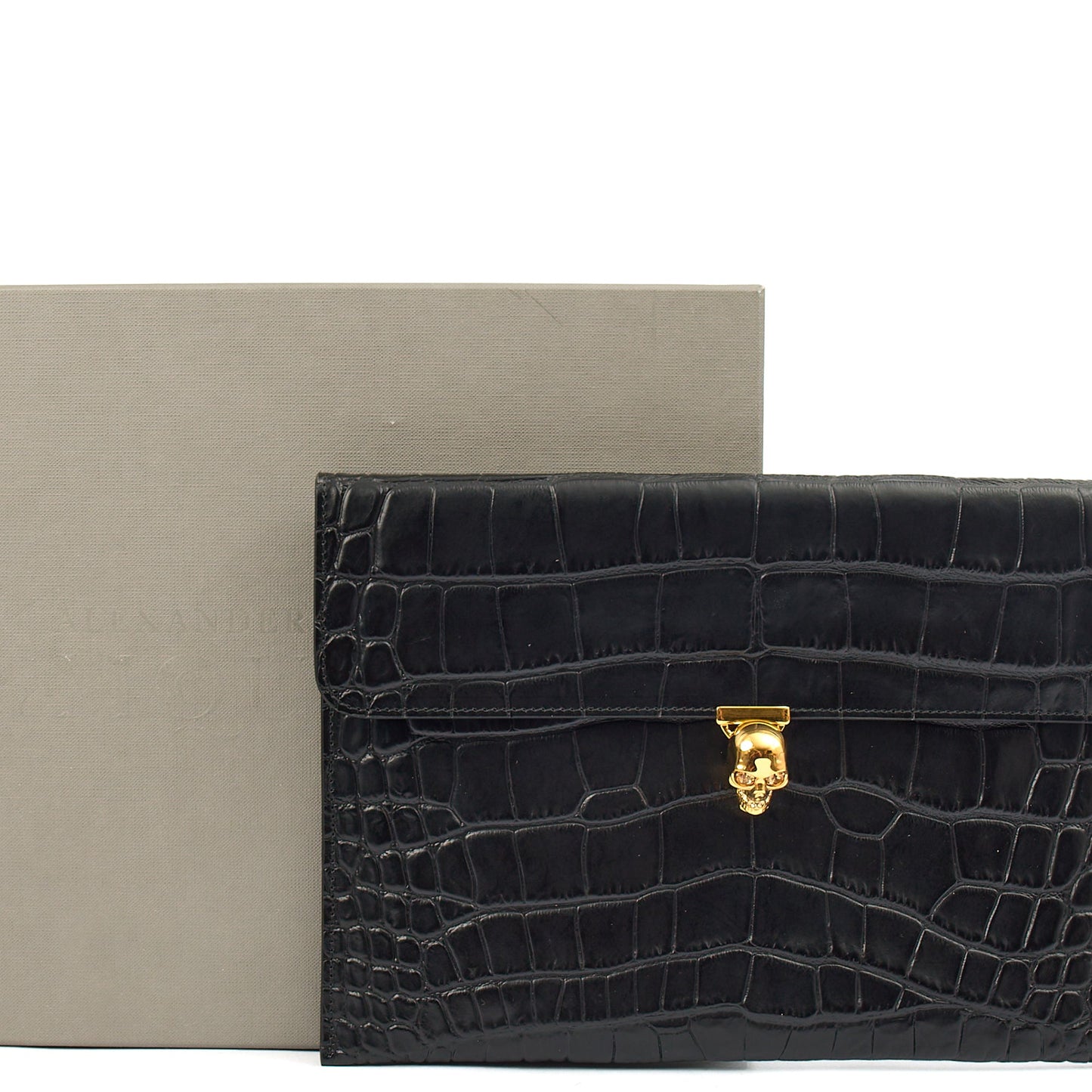 Alexander McQueen Clutch Box Clutch Skull in Black, Leather — Alternate View 9